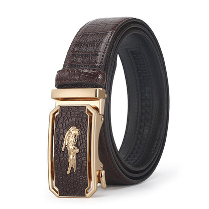 Men's Crocodile Belt Alloy Comfort Click Belt
